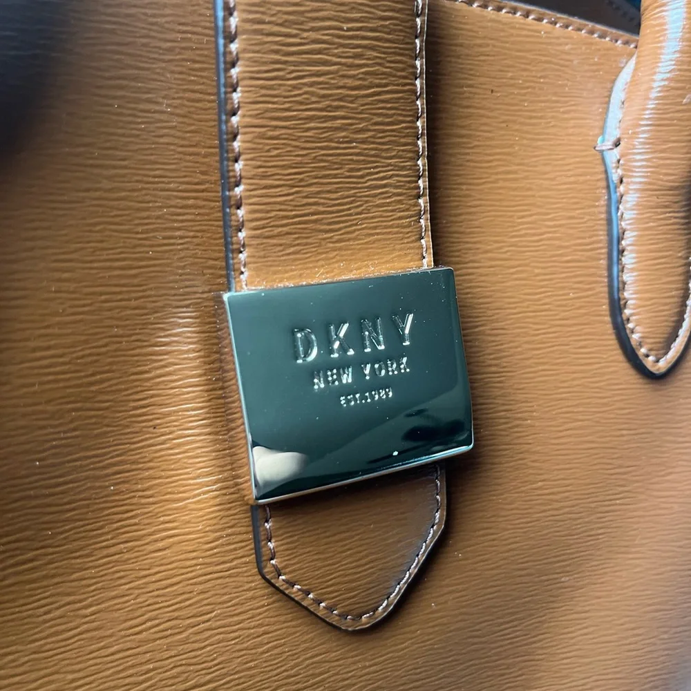 DKNY Tan Saffiano leather Layla Satchel